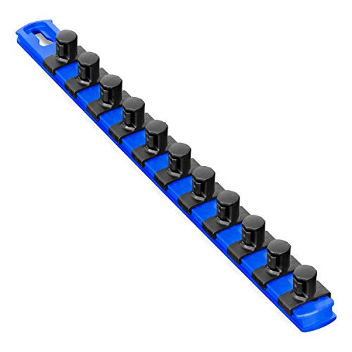 Ernst Manufacturing 8419Blue12 13Inch Socket Organizer with 11 12Inch Twist Lock Clips Blue - Image 1