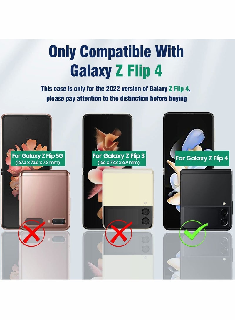 Y&D Samsung Galaxy Z Flip 4 Clear Case with Ring, Transparent All-Round for Phone Anti-Scratch Full-Body Shockproof Protective 5G (2022)-Crystal - Image 2