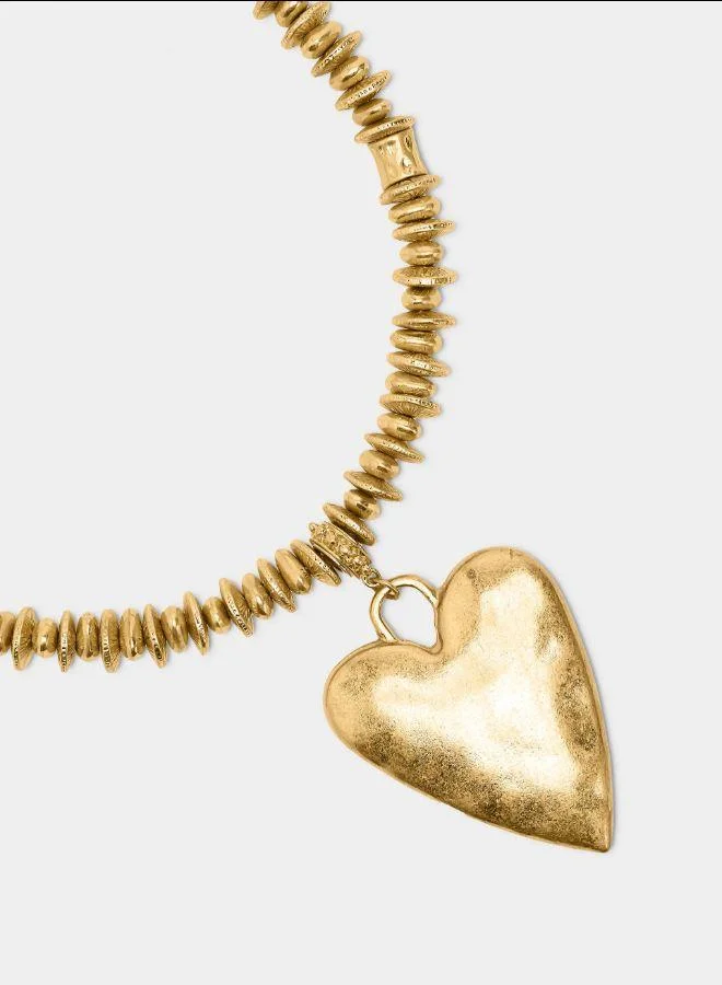 بارفوا عقد مع قلادة قلب ذهبية