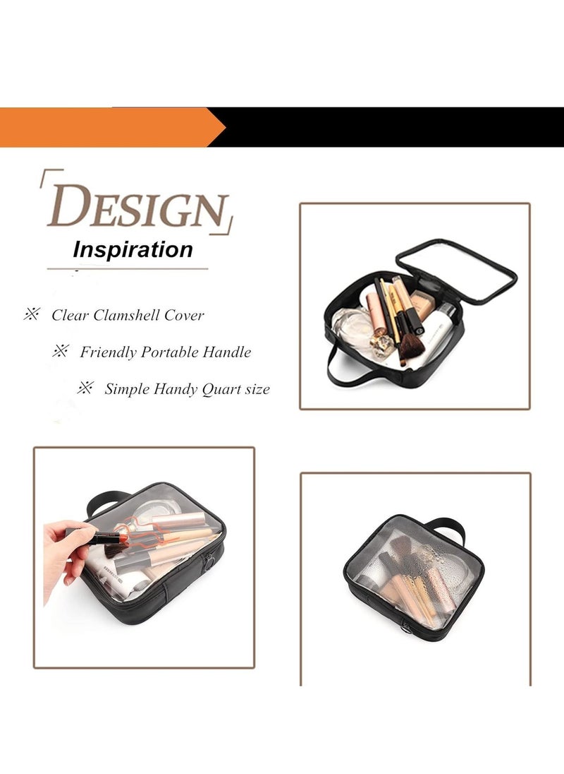 SYOSI - Approved Clear Travel Toiletry Bags, TRIPON 2pcs Clear Plastic Waterproof Toiletries Makeup Cosmetic Pouch Carry-on Quarts Liquid Bag - Image 1