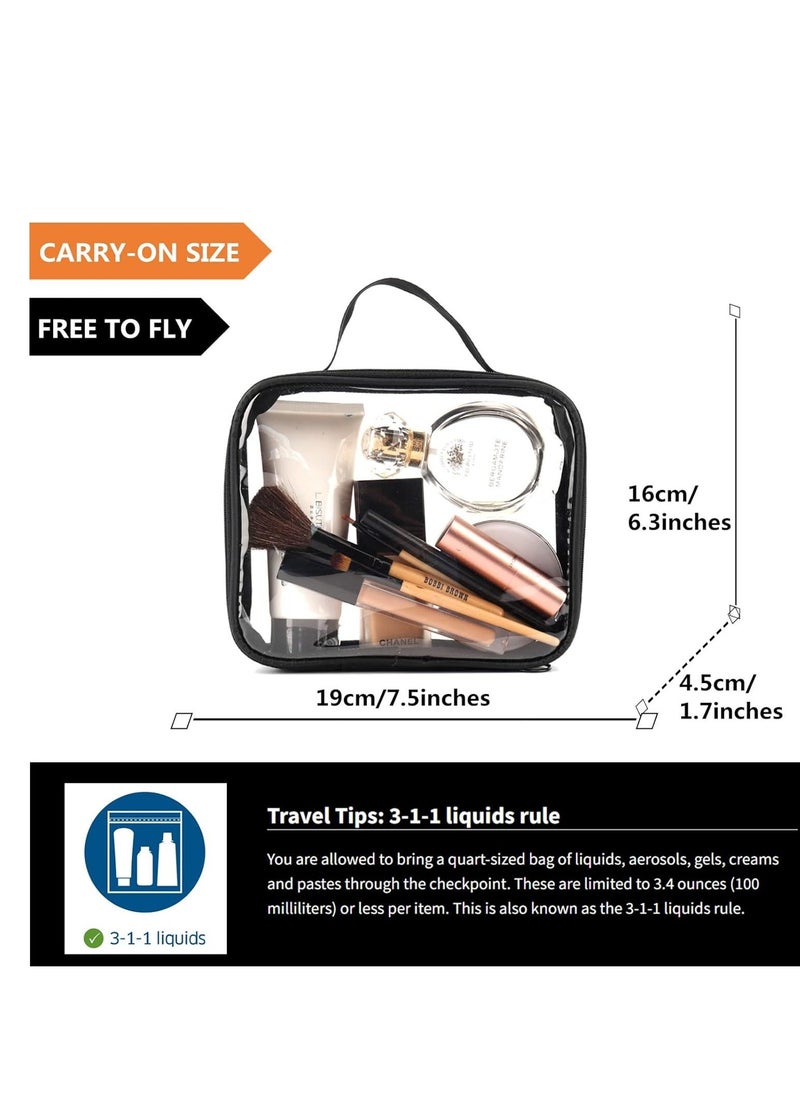 SYOSI - Approved Clear Travel Toiletry Bags, TRIPON 2pcs Clear Plastic Waterproof Toiletries Makeup Cosmetic Pouch Carry-on Quarts Liquid Bag - Image 1