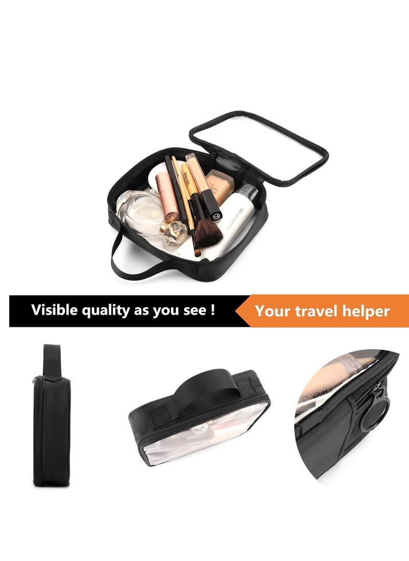SYOSI - Approved Clear Travel Toiletry Bags, TRIPON 2pcs Clear Plastic Waterproof Toiletries Makeup Cosmetic Pouch Carry-on Quarts Liquid Bag - Image 1