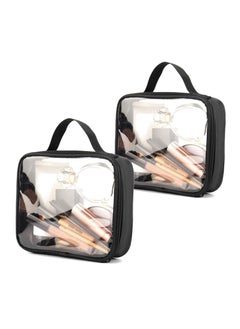 Approved Clear Travel Toiletry Bags, TRIPON 2pcs Clear Plastic Waterproof Toiletries Makeup Cosmetic Pouch Carry-on Quarts Liquid Bag