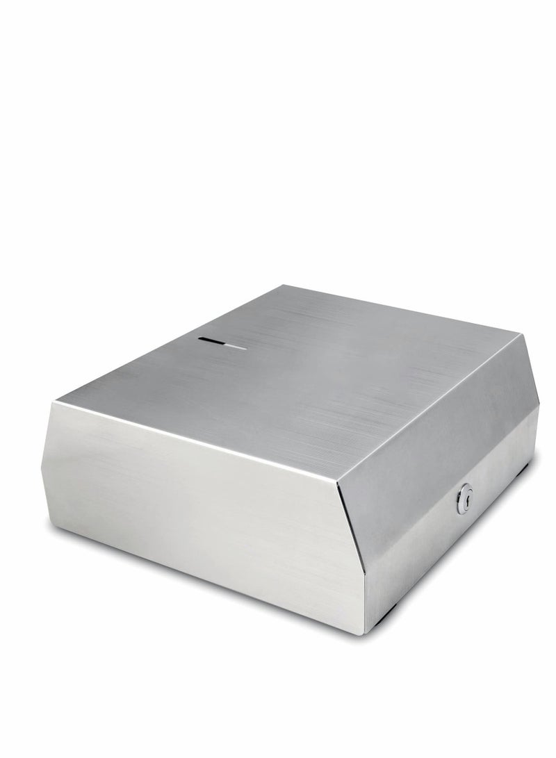 موزع مناشف ورقية تجاري مثبت على الحائط، موزع مناشف يد حمام من الفولاذ المقاوم للصدأ المصقول بتصميم قفل، سعة كبيرة، فولاذ مقاوم للصدأ 304 حقيقي، متعدد الطيات - Image 5