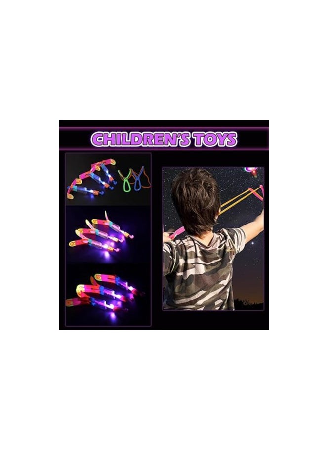 8PCS LED Helicopter Catapult Flying Toys | Party Return Gifts for Kids | Outdoor Camping Party Favors | Fun Slingshot Rocket Helicopter Toy for Boys & Girls  - Image 3