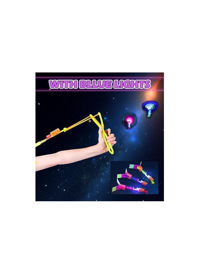 8PCS LED Helicopter Catapult Flying Toys | Party Return Gifts for Kids | Outdoor Camping Party Favors | Fun Slingshot Rocket Helicopter Toy for Boys & Girls  - Image 5