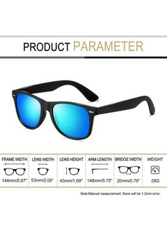 Joopin Unisex Sunglasses Polarized Uv Protection Trendy Square Shades For Men Women Retro Designer Sun Glasses Shady Rays Sunnies (Blue Mirrored)  - Image 4