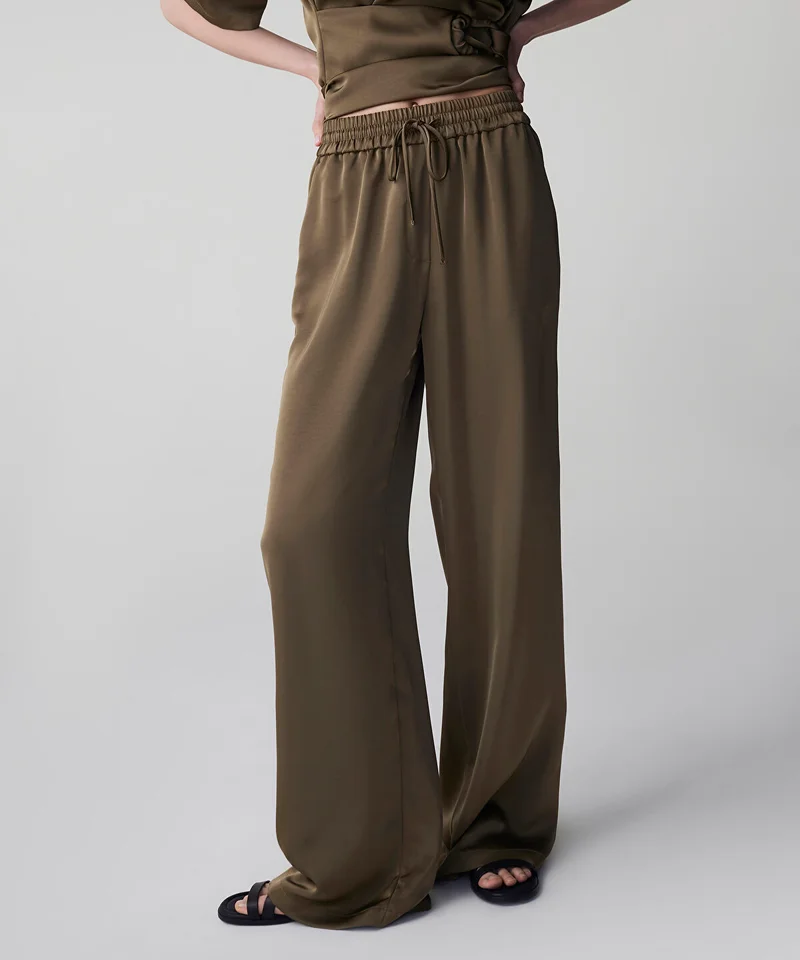 ايبيكيول Satin Wide Leg Trousers