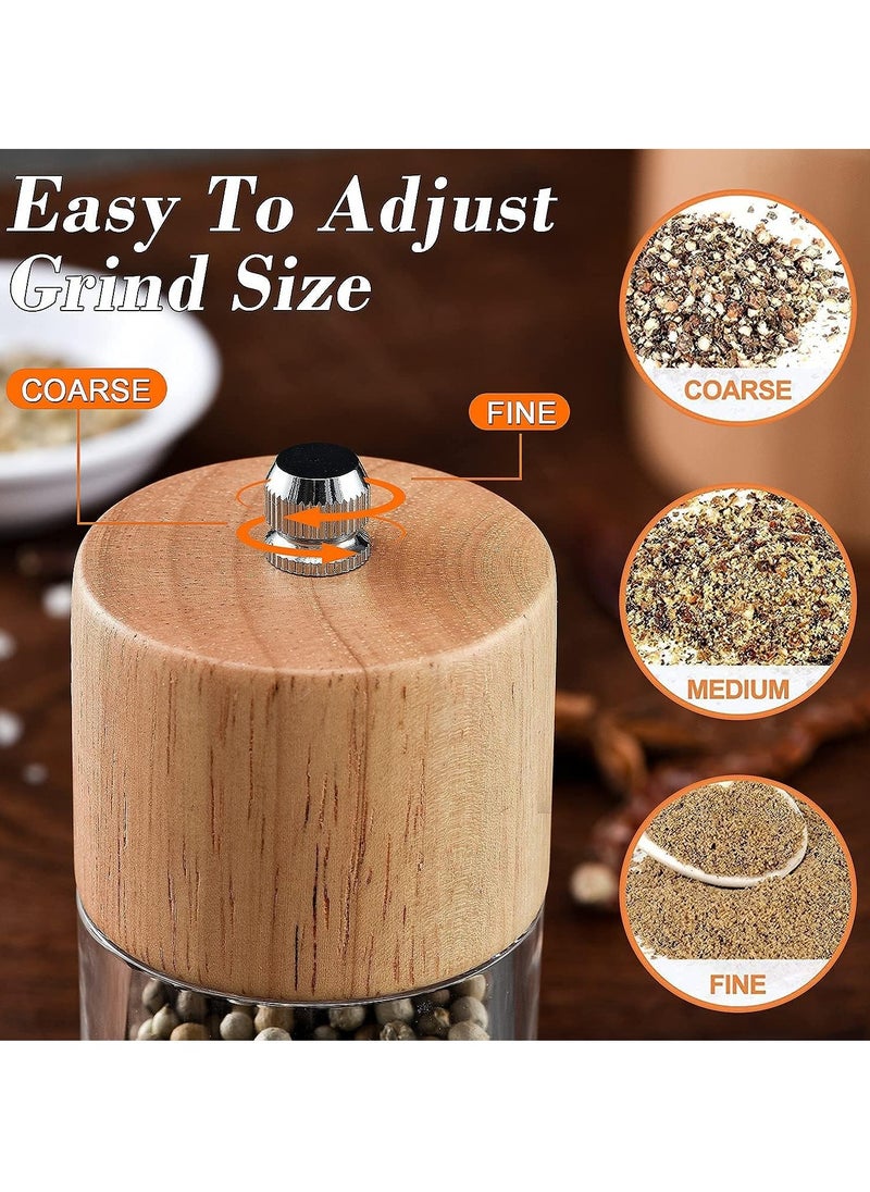 Arabest Salt and Pepper Grinder Set, Manual Salt and Pepper Mills- Wooden Pepper Shakers with Adjustable Ceramic Core (Pack of 2)  - Image 2