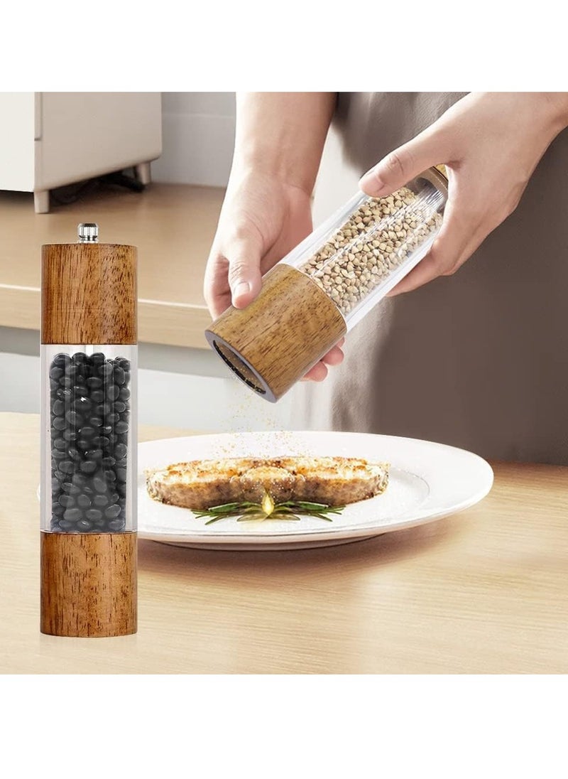 Arabest Salt and Pepper Grinder Set, Manual Salt and Pepper Mills- Wooden Pepper Shakers with Adjustable Ceramic Core (Pack of 2)  - Image 3