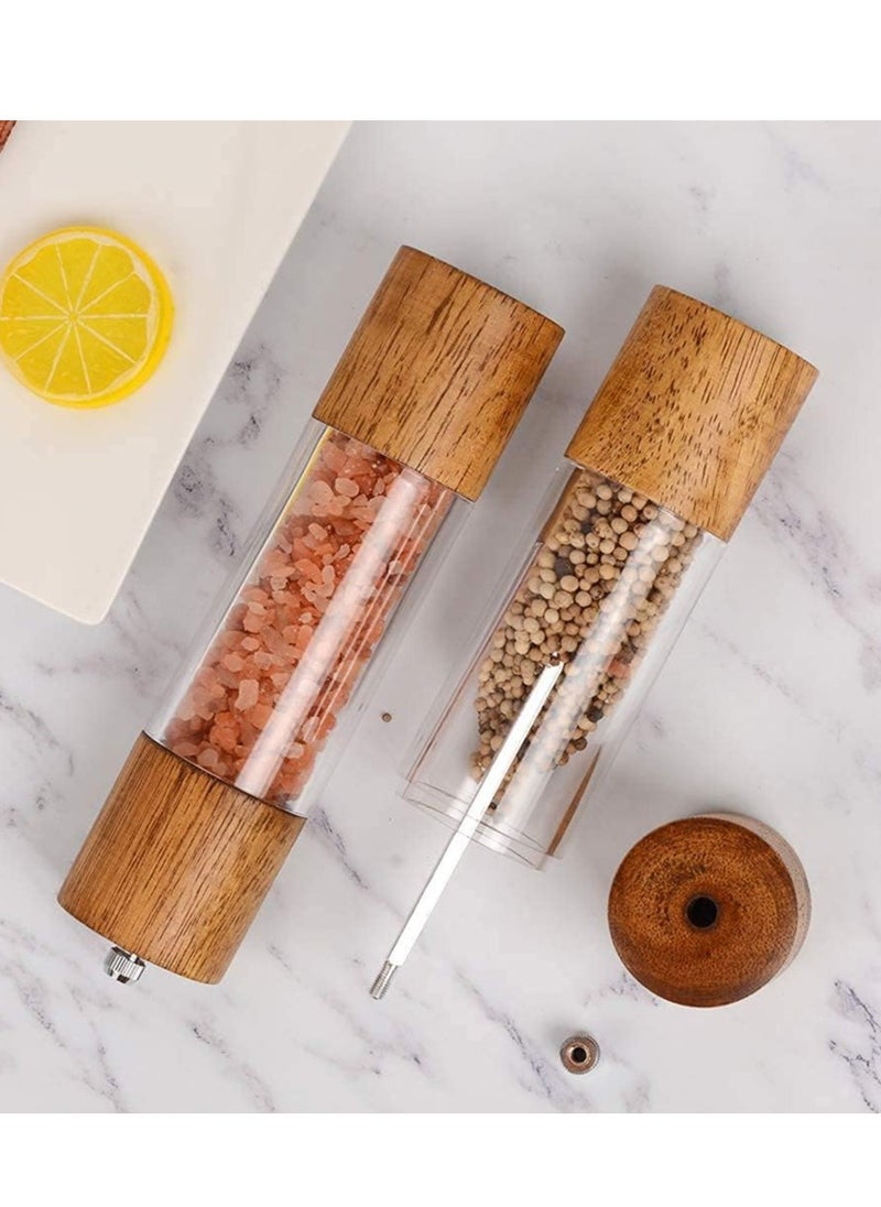 Arabest Salt and Pepper Grinder Set, Manual Salt and Pepper Mills- Wooden Pepper Shakers with Adjustable Ceramic Core (Pack of 2)  - Image 5
