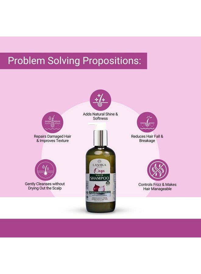 Lashika Onyn Shampoo with Onion Seed Oil, Black Seed Oil, Keratin, Vitamin E, Argan Oil - Helps to Reduce Hair Loss, Itchy Scalp, Dull, Weak and Frizzy Hair (300 ml) - Image 2