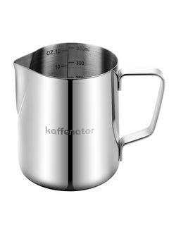 kaffenator kaffenator Stainless Steel Milk Frothing Pitcher, 12 ounce (350 ml), Frother Jug for Espresso Machine Coffee Cappuccino Latte Art  - Image 2