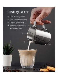kaffenator kaffenator Stainless Steel Milk Frothing Pitcher, 12 ounce (350 ml), Frother Jug for Espresso Machine Coffee Cappuccino Latte Art  - Image 4