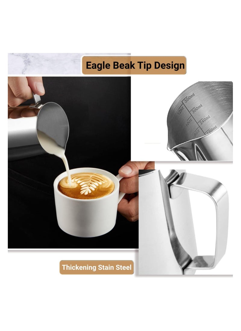 kaffenator - kaffenator Stainless Steel Milk Frothing Pitcher, 12 ounce (350 ml), Frother Jug for Espresso Machine Coffee Cappuccino Latte Art - Image 1