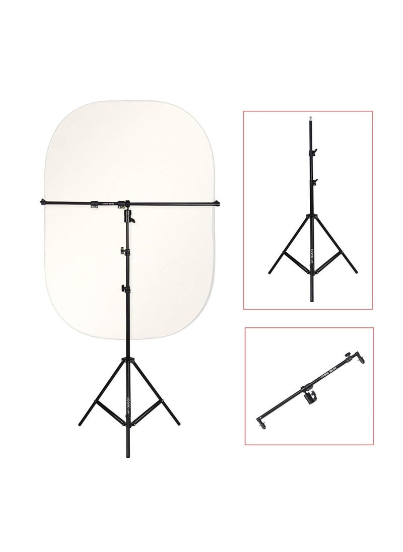 Coopic - RH-70 Photo Studio Telescopic Reflector Holder Extendable Boom Arm with 200cm Tripod Light Stand for Reflector and Portrait Photography - Image 1