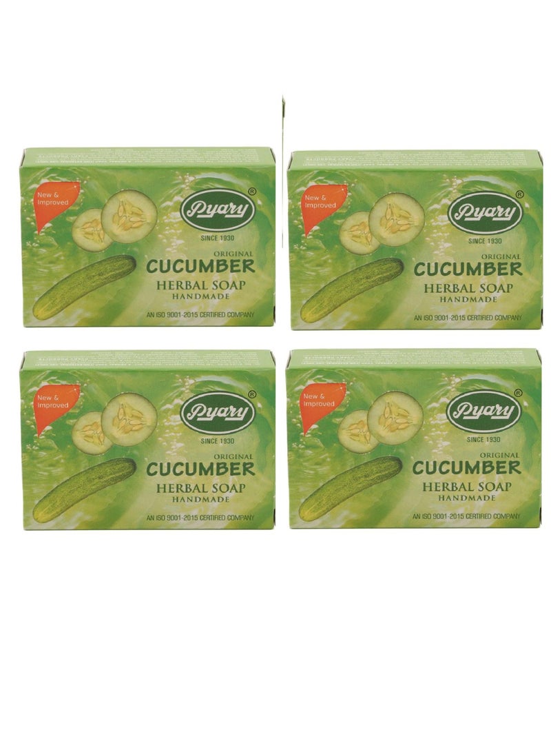 Pyary 4 Pieces of Cucumber soap is herbal for skin lightening 75 g - Image 1