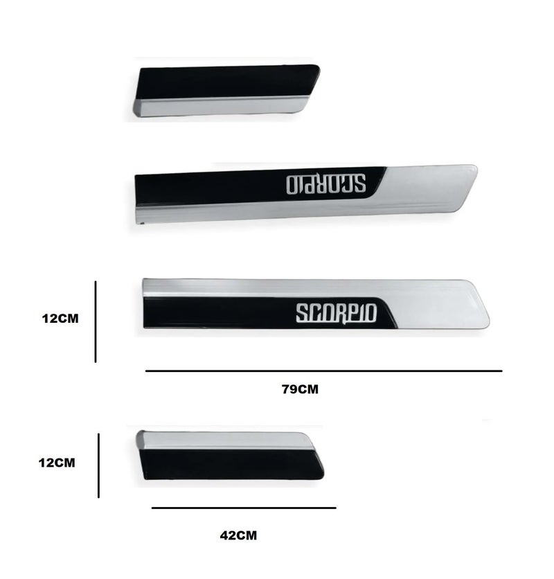 AUTOXYGEN Side Protective Door Cladding/Door Beading Black And Silver For Scorpio - Image 3