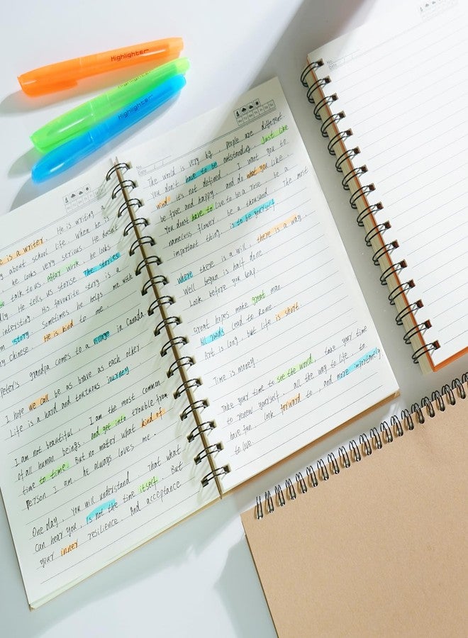 YOTNUS 3 Pack Spiral Notebooks 5.83"x8.27", A5 Spiral Notebook Journal, 100 Sheets (200 Pages), with Kraft Hard Cover, Ruled Lined for Work, School, College Students, Gifts - Image 4