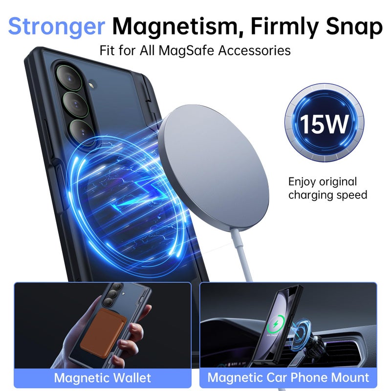 MOBOSI Magnetic for Z Fold 7 Case with Privacy Screen Protector, Samsung Galaxy Z Fold7 Cover[Compatible with Magsafe & Full Body Hinge Protection] Shockproof Phone Cases for zfold 7, Black - Image 2