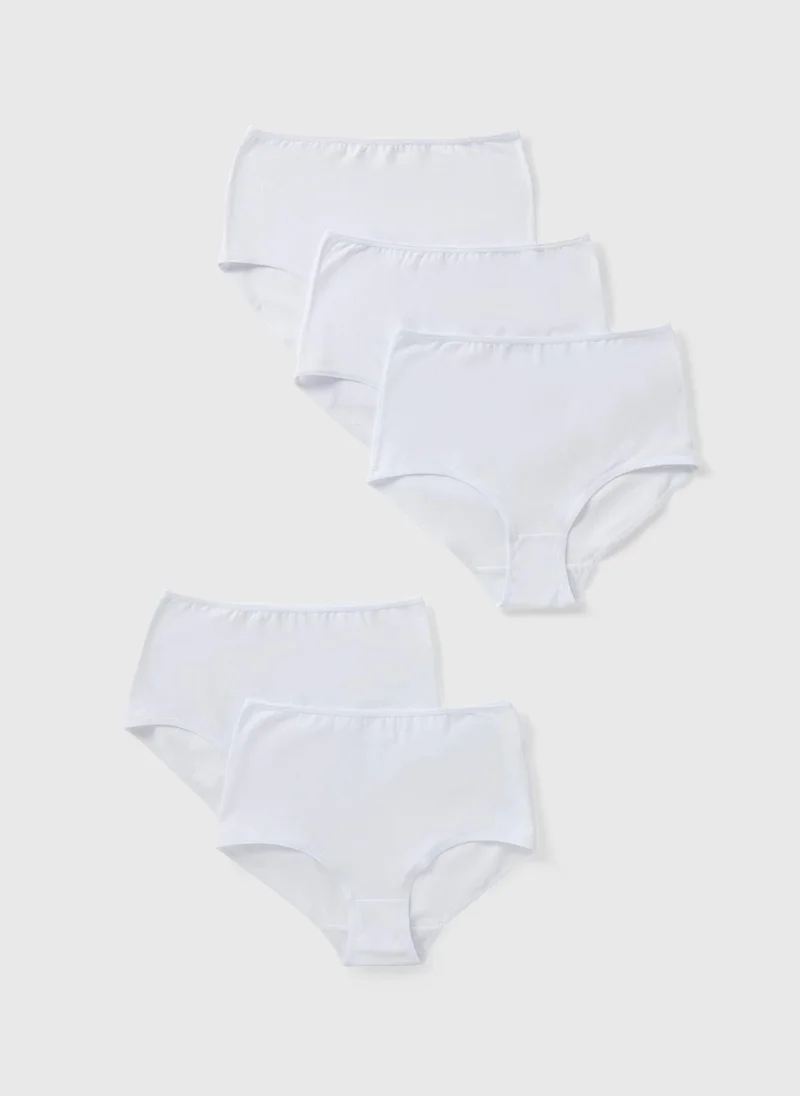 ماتلان خمس قطع سراويل داخلية بيضاء كاملة