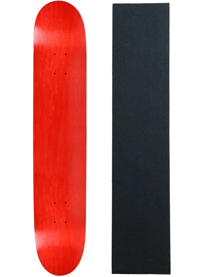 Moose Skateboard Deck Blank Stained Red 8.25" Black Grip