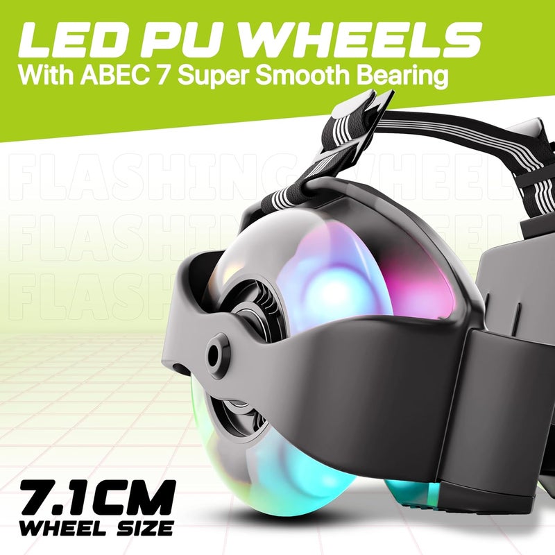 Tygatec Flashing LED Roller- Light-Up Adjustable Skates for Kids & Adults - Glowing Colorful Wheels for Night Skating - Inline Skates with Illuminated Wheels for Fun Outdoor Activities - Image 4