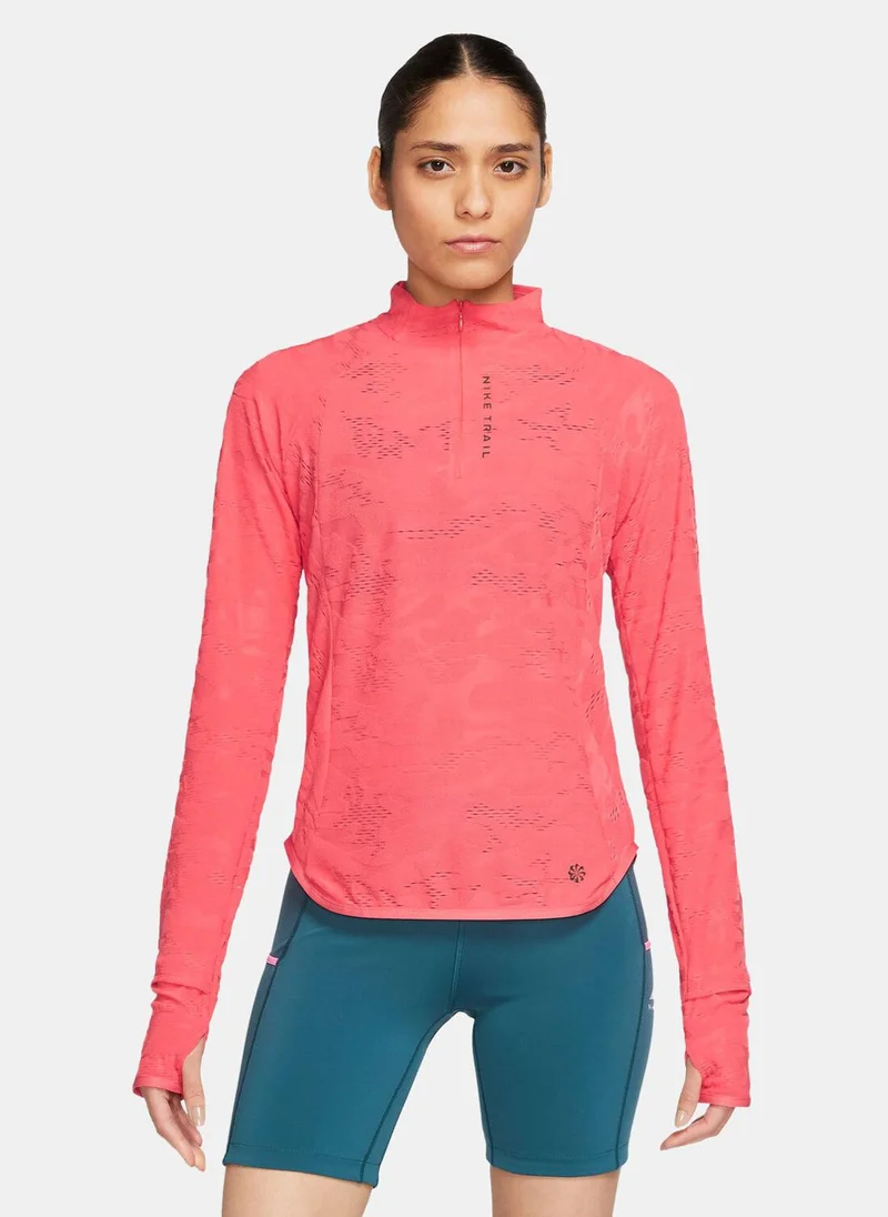 Nike Women's Dri-FIT 1/4-Zip Mid Layer Trail T-Shirt