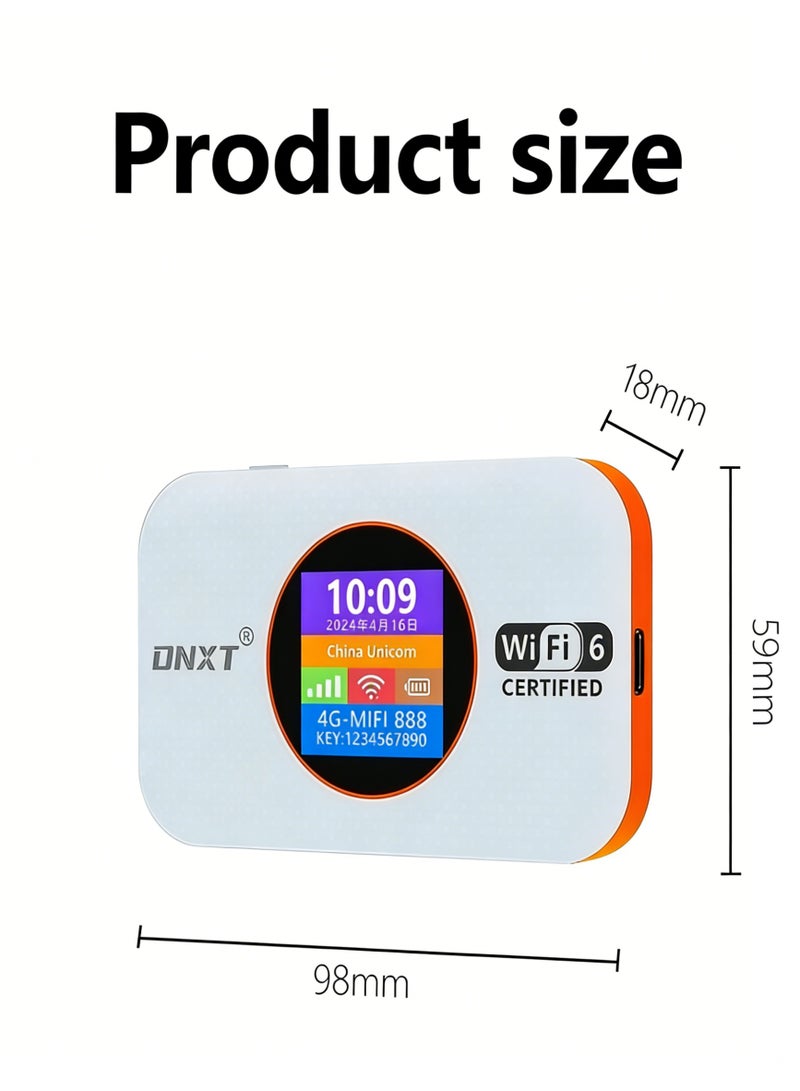 كلوزيلي راوتر واي فاي جيبي 4G، راوتر واي فاي محمول، راوتر CPE لاسلكي، مودم LTE، WiFi 6، شاشة عرض الوقت ومستوى البطارية، توصيل وتشغيل فوري، بطارية 3000mAh، زر WPS بلمسة واحدة، تشفير WPA/WPA2، يدعم حتى 12 جهاز، مناسب للسفر والألعاب والاستخدام المنزلي (أبيض) - Image 3