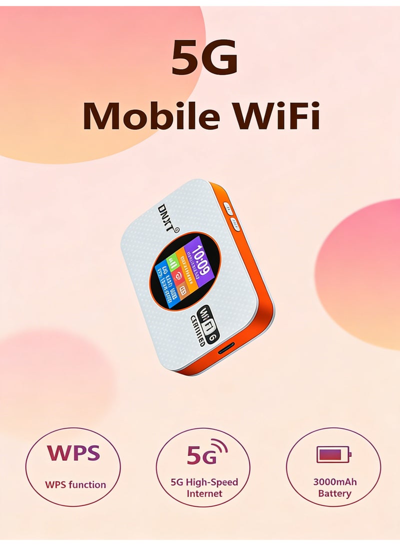 Closeli 4G Pocket WiFi Router,WiFi Portable Router, CPE Wireless Router,4G LTE Modem, WiFi 6, Date & Battery Level Display, Plug & Play, 3000mAh Battery, One-Touch WPS Connection, WPA/WPA2 Security Encryption,Up to 12 Devices,for Travel, Game & Home Use(White) - Image 3