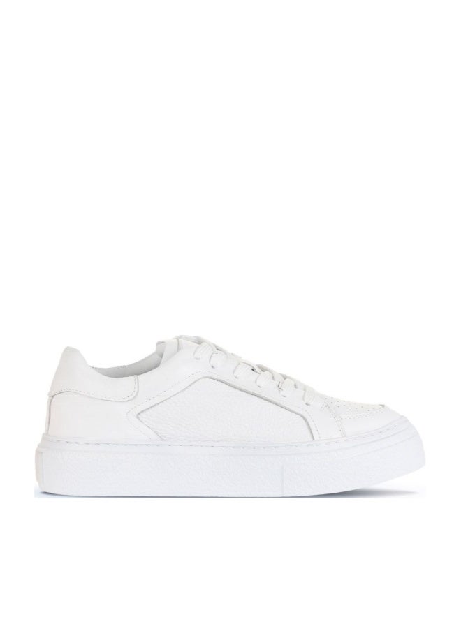 BUENO Women's Leather Sneakers – Modern Lace-Up Design with Padded Collar and Perforated Detailing for Everyday Comfort - Image 1