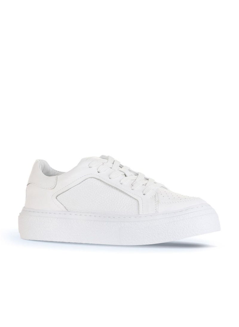 BUENO Women's Leather Sneakers – Modern Lace-Up Design with Padded Collar and Perforated Detailing for Everyday Comfort - Image 2