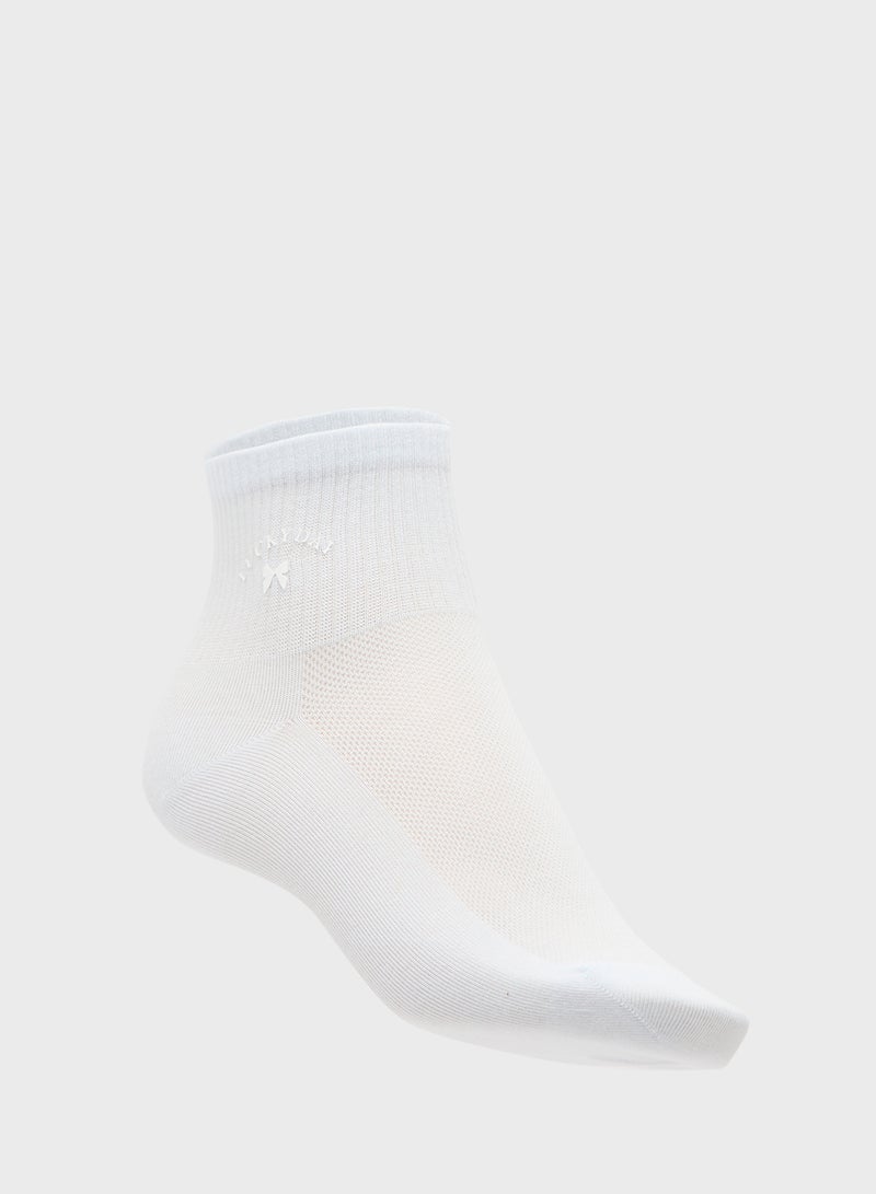 جينجر جوارب قطنية للكاحل بثلاث قطع بتفاصيل فيونكة - Image 2