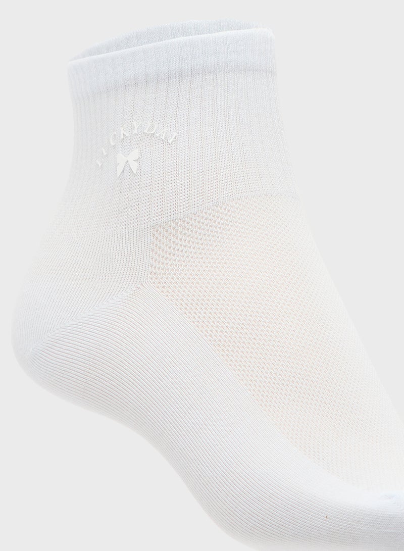 جينجر جوارب قطنية للكاحل بثلاث قطع بتفاصيل فيونكة - Image 5