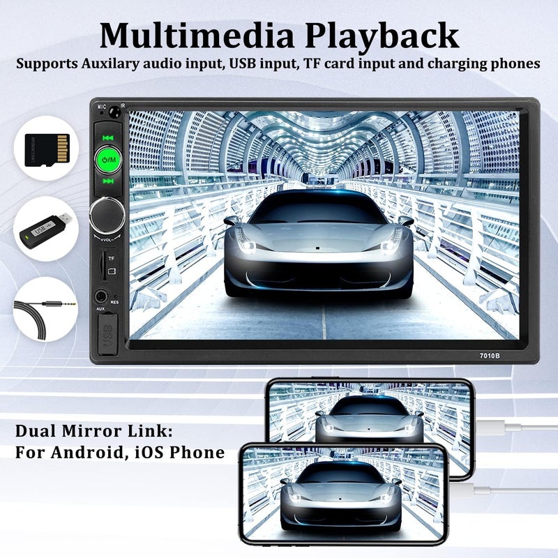 UNITOPSCI 7 Inch Double Din Car Stereo with Bluetooth and Backup Camera - Image 5