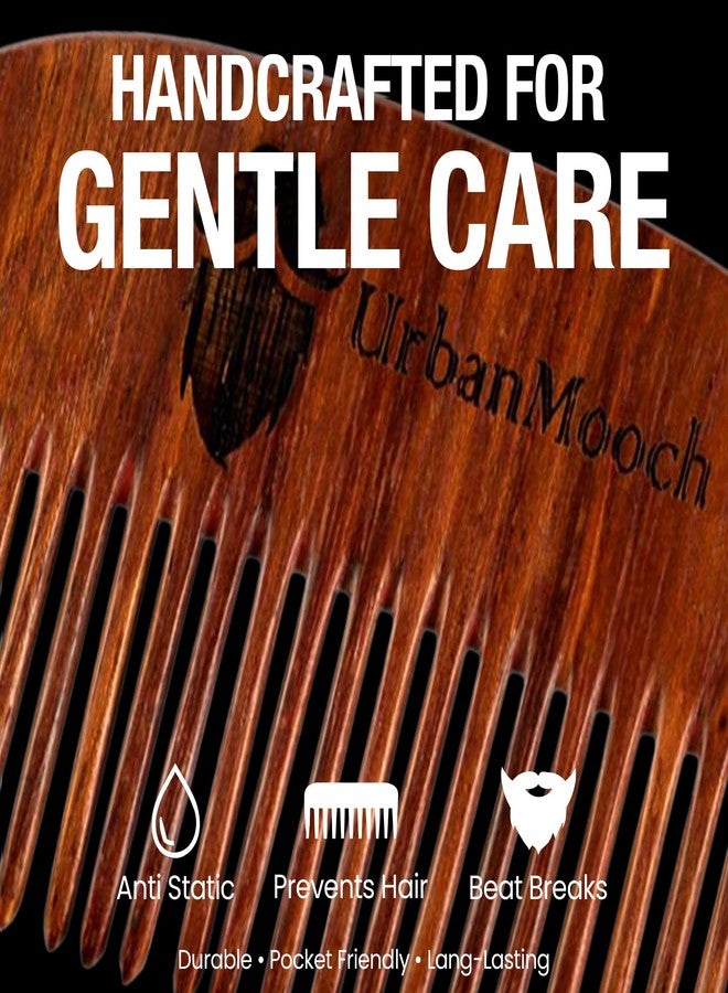UrbanMooch Pure Sheesham Wood Beard Comb | Style your beard hassle-free | Pocket-size Elegant Comb for Hair & Beard Styling | Light Weight For Healthy & Stylish Beard - Image 3