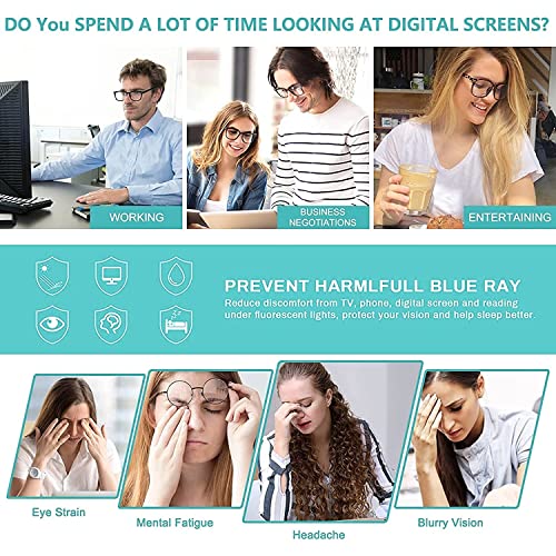Dervin Zero Power Computer Bluelight Blocking Glasses For Men and Women | Blue Cut Computer Glasses | Anti Glare, Lightweight & Blocks Harmful Rays | Full Rim Square Glasses (Gold-Transparent-Clear) - Image 5