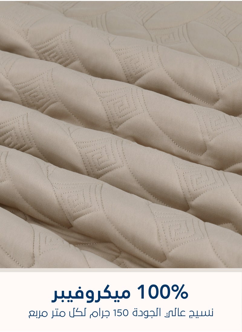 Master Home Textile - 3Piece Microfiber Bedspread Set Fits 120 x 200 cm Single Size Bed Single Size Compressed Comforter Set Elmira Series - Image 1
