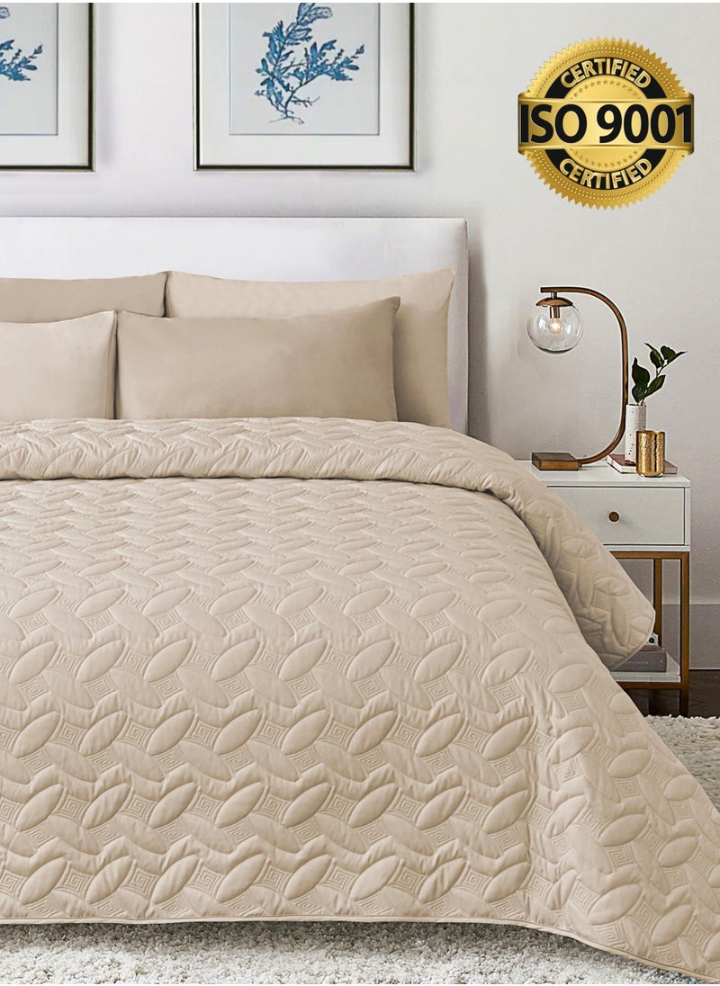 Master Home Textile - 3Piece Microfiber Bedspread Set Fits 120 x 200 cm Single Size Bed Single Size Compressed Comforter Set Elmira Series - Image 1