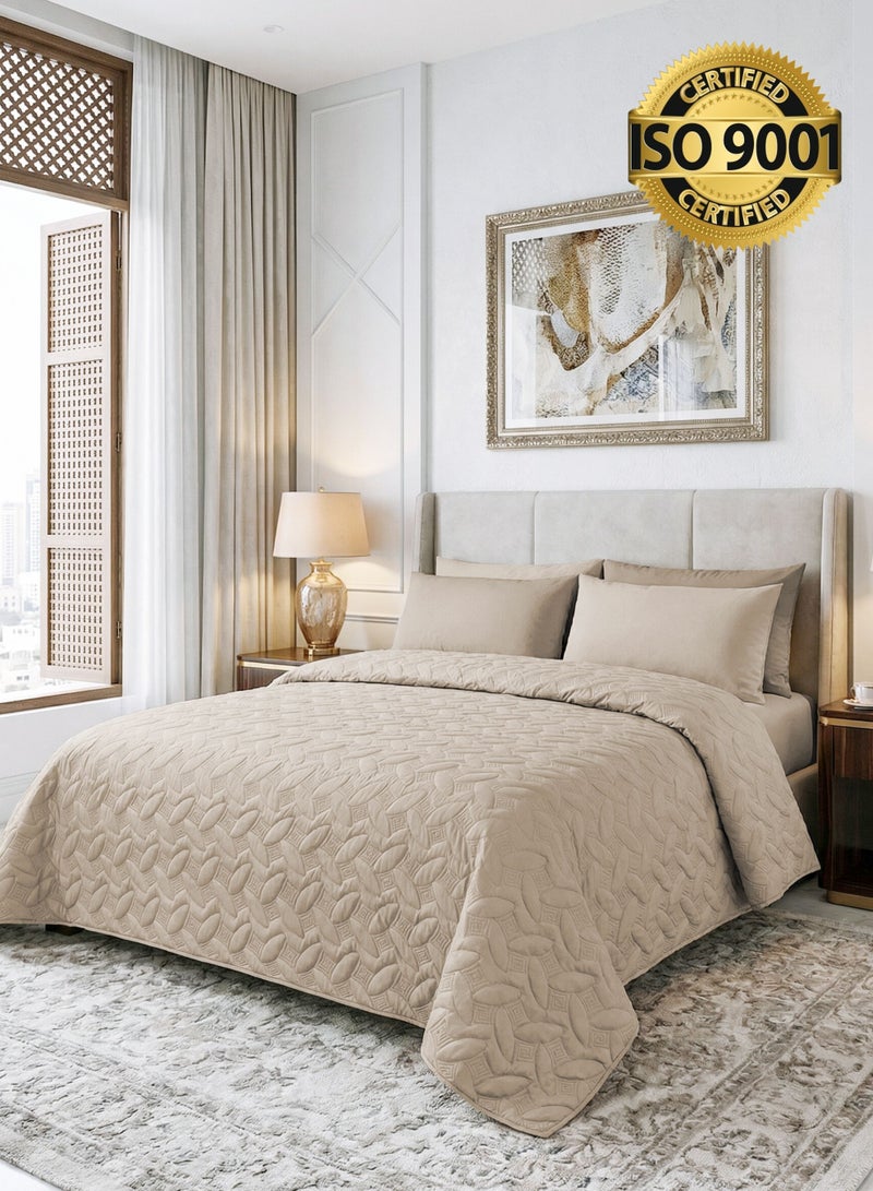 Master Home Textile 3Piece Microfiber Bedspread Set Fits 120 x 200 cm Single Size Bed Single Size Compressed Comforter Set Elmira Series - Image 1