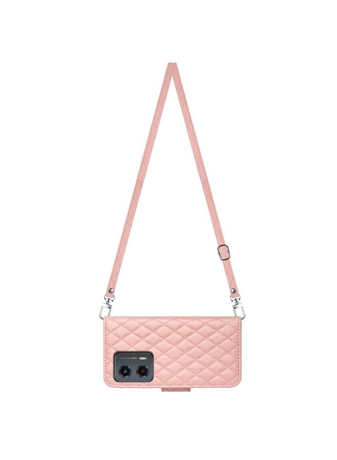 اس-توب جراب لهاتف Motorola Moto G 5G 2023 جراب هاتف جلدي قلاب بملمس معيني مع حبل طويل - Image 3