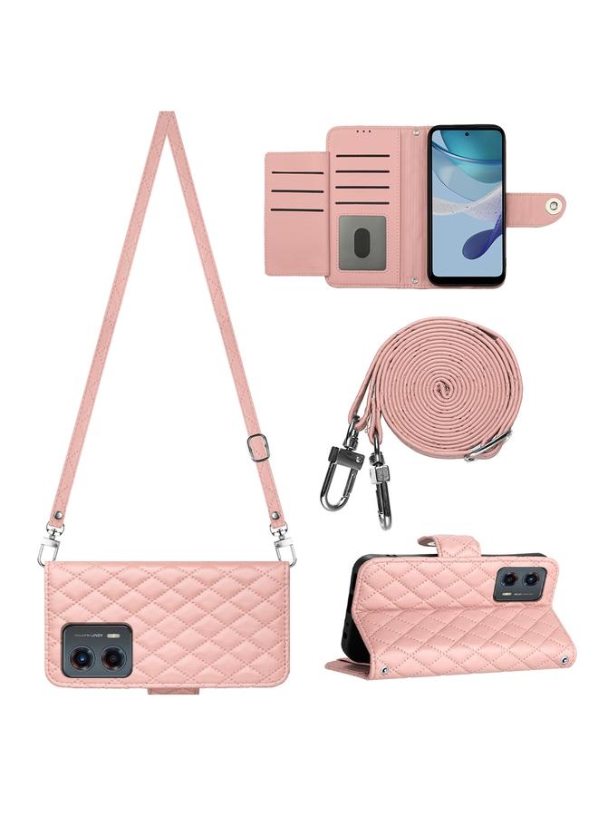 اس-توب جراب لهاتف Motorola Moto G 5G 2023 جراب هاتف جلدي قلاب بملمس معيني مع حبل طويل - Image 1