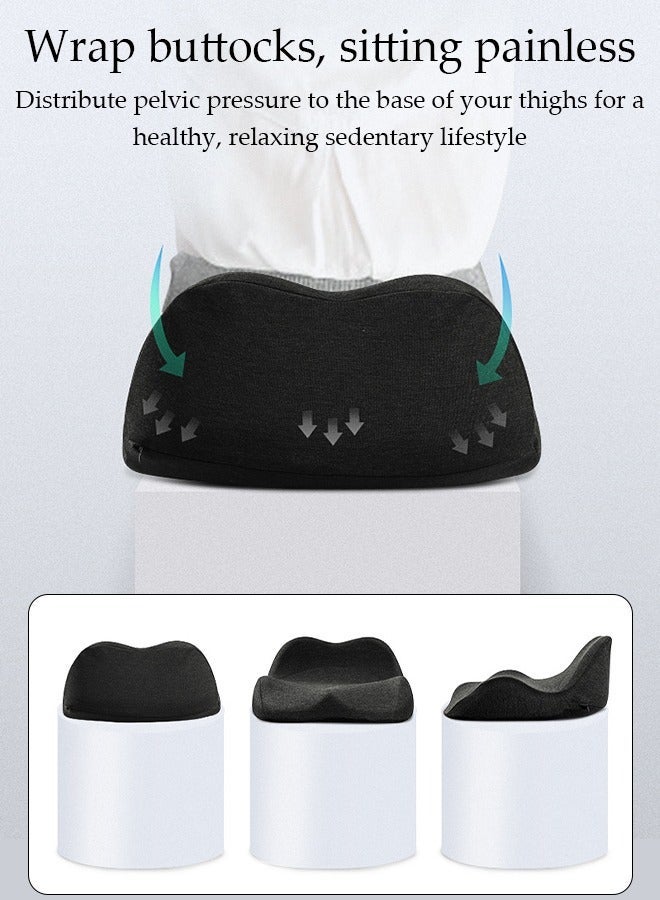 DUNISO Lumbar Support Seat Cushion Memory Foam Pillow Set Ergonomic Sitting Pad Non-Slip Coccyx Orthopedic Lower Back Pillow with Washable Breathable Cover for Tailbone Pain Sciatica Relief Office Desk Chair - Image 5