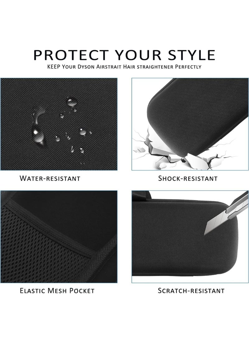 حقيبة تخزين حالة السفر الصلبة لـ Dyson Airstrait HT01 straightener مجفف الشعر حالة واقية محمولة لـ Dyson Hair Straightener Accessories (أسود) - Image 5