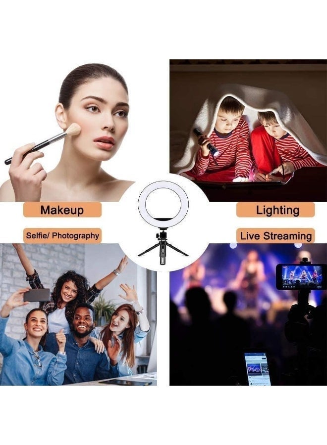 يويو تيك إضاءة حلقية LED بقوة 20 واط مع حامل مكتبي للهاتف واللابتوب، مناسبة لتصوير السيلفي والمكياج وتسجيل فيديوهات تيك توك، ثنائية اللون (2900-7000 كلفن)، مدخل USB-C PD، مؤشر تجسيد اللون 97+، 1660 لوكس/0.5 متر، إضاءة مثالية لمؤتمرات الفيديو - Image 4