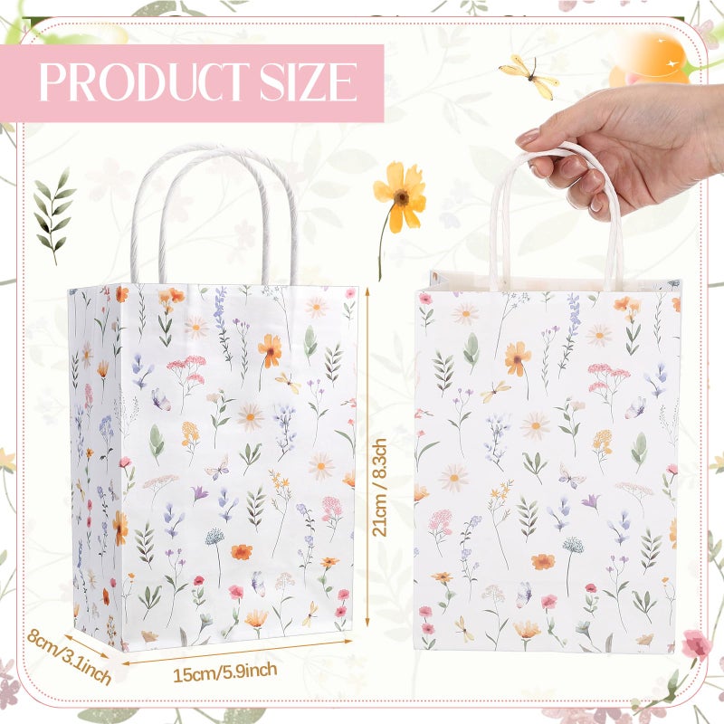 Kolldenn 24 Pcs Welcome Bags for Wedding Hotel Guests Birthday Party Paper Gift Bags with Handles for Halloween Bridal Birthday Party Favor, 8.3'' x 5.9'' x 3.1''(Wildflower) - Image 2