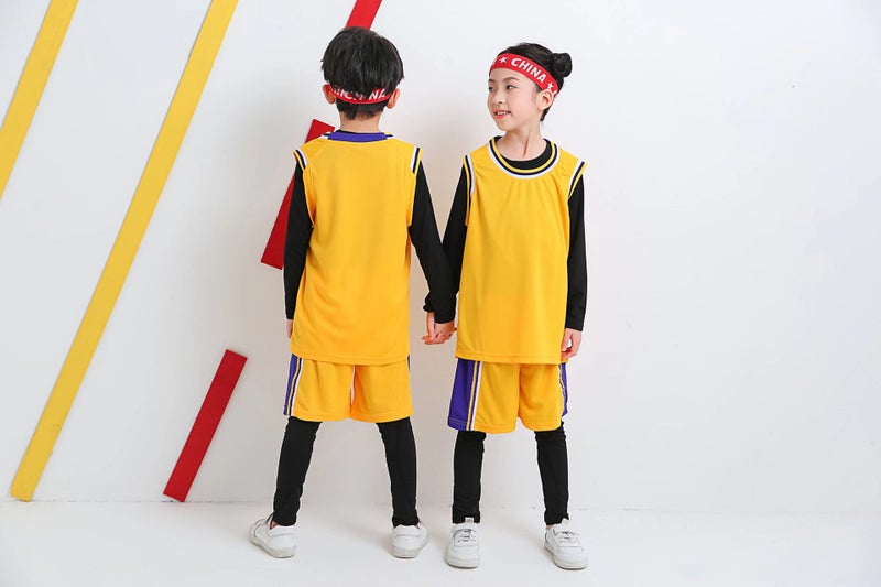Lakers Rockets Bulls 76Ers Children'S Light Board Blank Edition Children'S Wear Basketball Uniform Suit Printing Diy Jersey Team Uniform - Image 1