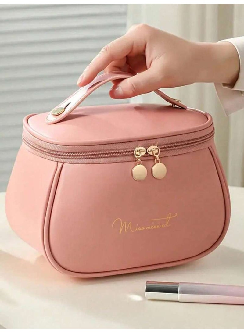 Generic 1pc Luxury PU Leather Makeup Bag, Candy Makeup Bag, Handbag, Portable Toiletry Bag, Travel Cosmetic Bag Makeup Travel Toiletry Storage Necessities Gift Storage Zipper Accessories Nails (Size 20.5*11.5*14CM)  - Image 4