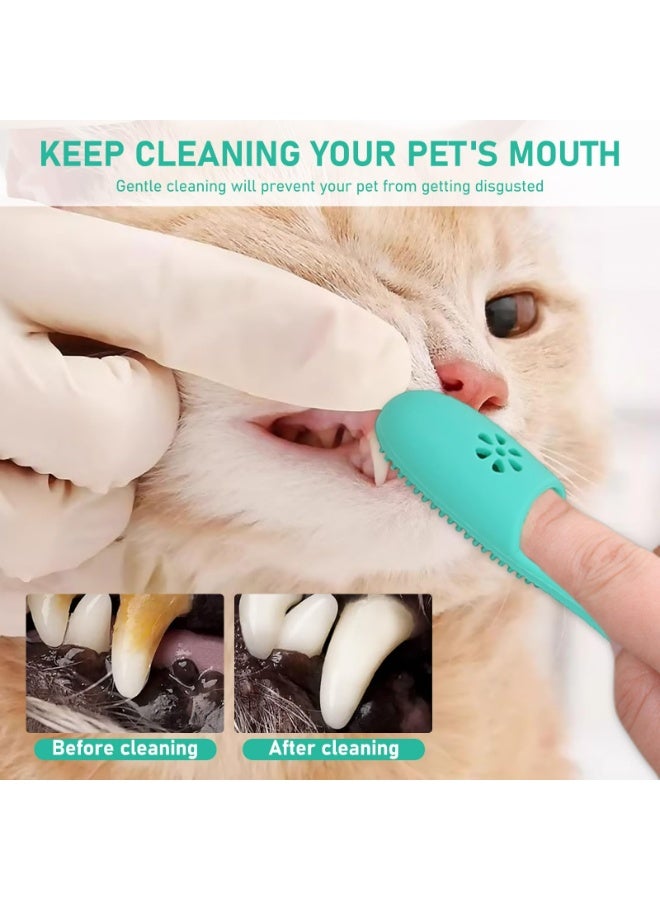 CMGTYYD. مجموعة فرشاة أسنان ومعجون أسنان للعناية بالأسنان، فرشاة أسنان ومعجون أسنان الجرو، معجون أسنان للكلاب والقطط وفرشاة أسنان بالإصبع فرشاة أسنان بالإصبع مع معجون معجون معجون معطر معطر معطر الفم - Image 2