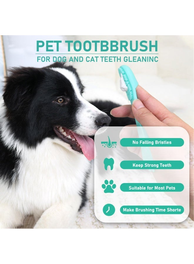 CMGTYYD. مجموعة فرشاة أسنان ومعجون أسنان للعناية بالأسنان، فرشاة أسنان ومعجون أسنان الجرو، معجون أسنان للكلاب والقطط وفرشاة أسنان بالإصبع فرشاة أسنان بالإصبع مع معجون معجون معجون معطر معطر معطر الفم - Image 4